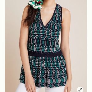 Anthropologie embroidered knit tank